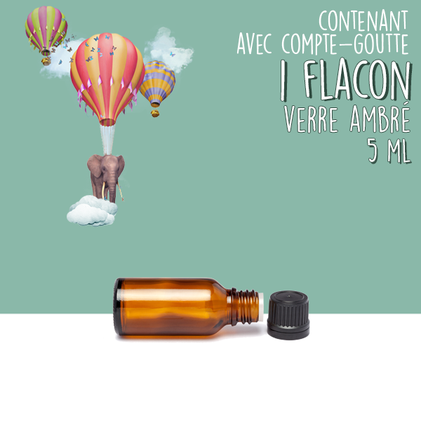 Flacon Vide en Verre Ambré 10ml avec Bouchon et compte goutte